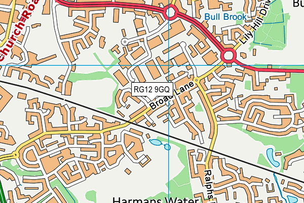 RG12 9GQ map - OS VectorMap District (Ordnance Survey)