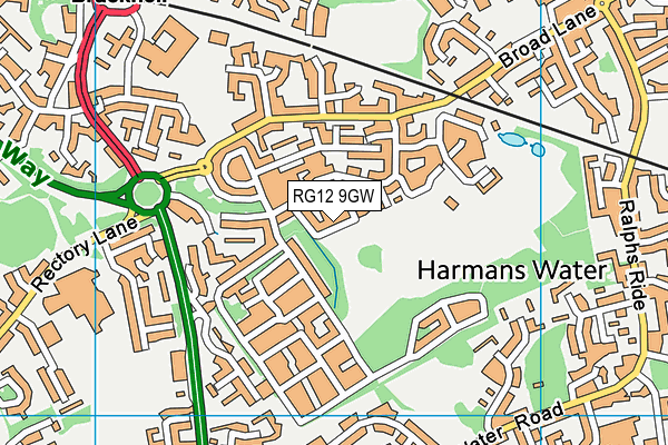 RG12 9GW map - OS VectorMap District (Ordnance Survey)