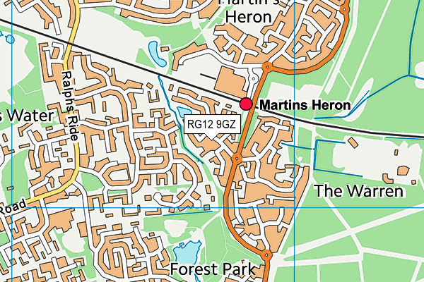 RG12 9GZ map - OS VectorMap District (Ordnance Survey)