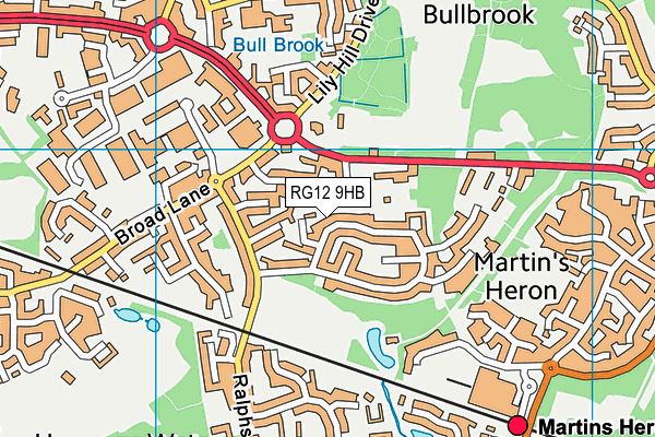 RG12 9HB map - OS VectorMap District (Ordnance Survey)