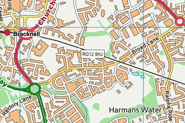 RG12 9HJ map - OS VectorMap District (Ordnance Survey)