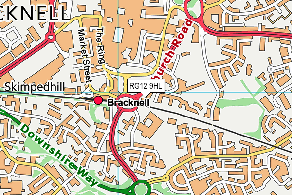 RG12 9HL map - OS VectorMap District (Ordnance Survey)