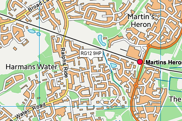 RG12 9HP map - OS VectorMap District (Ordnance Survey)