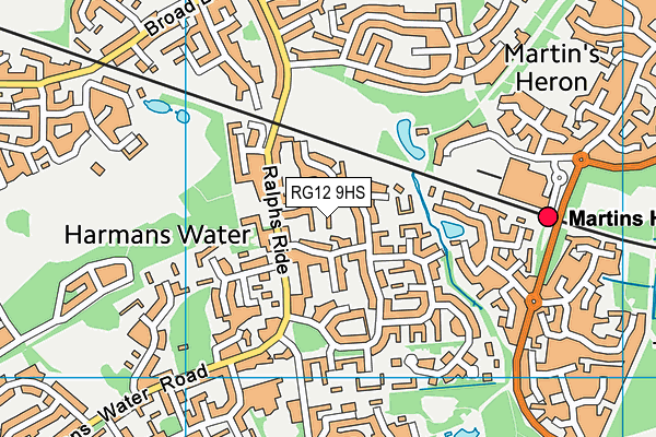 RG12 9HS map - OS VectorMap District (Ordnance Survey)