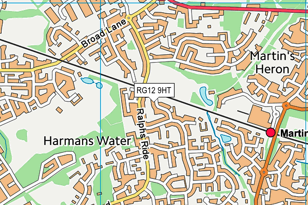 RG12 9HT map - OS VectorMap District (Ordnance Survey)
