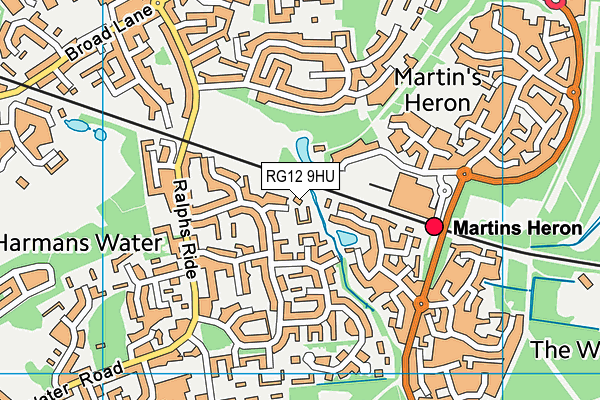 RG12 9HU map - OS VectorMap District (Ordnance Survey)