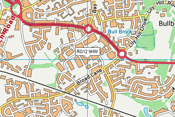 RG12 9HW map - OS VectorMap District (Ordnance Survey)