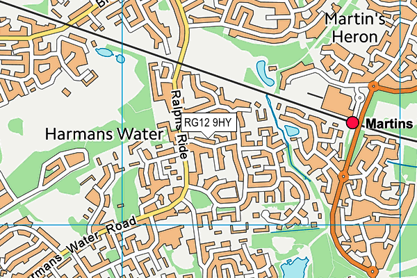 RG12 9HY map - OS VectorMap District (Ordnance Survey)