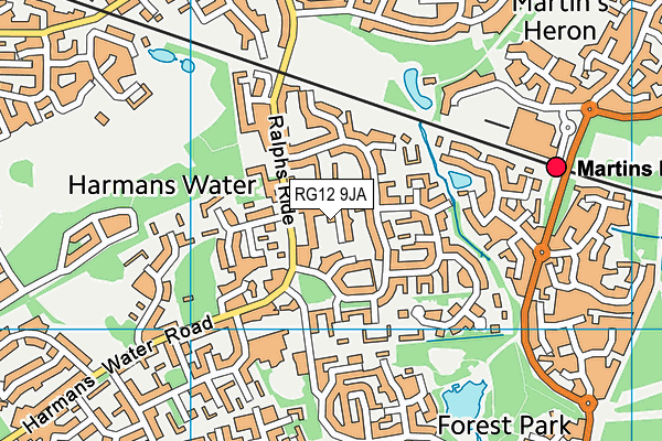 RG12 9JA map - OS VectorMap District (Ordnance Survey)