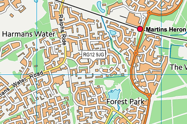 RG12 9JG map - OS VectorMap District (Ordnance Survey)