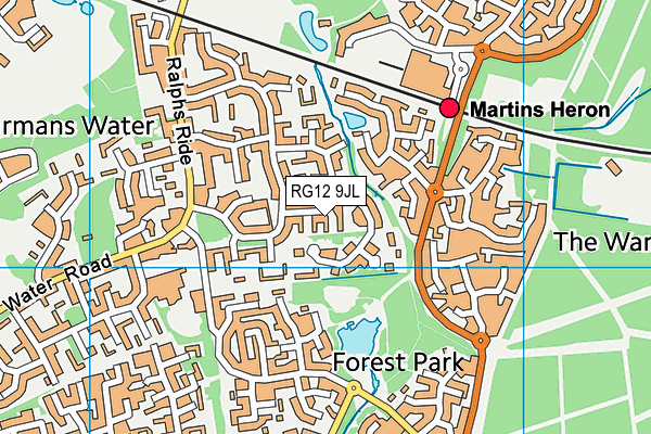 RG12 9JL map - OS VectorMap District (Ordnance Survey)