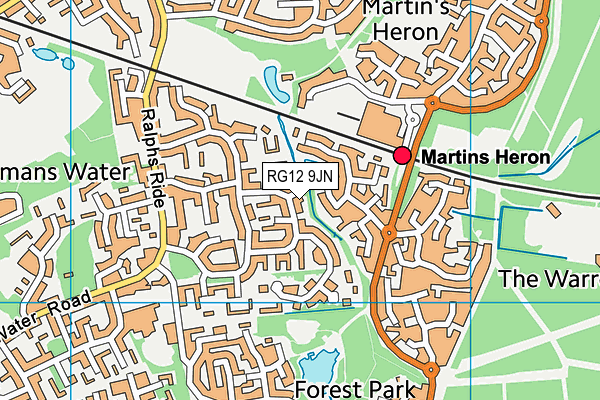 RG12 9JN map - OS VectorMap District (Ordnance Survey)