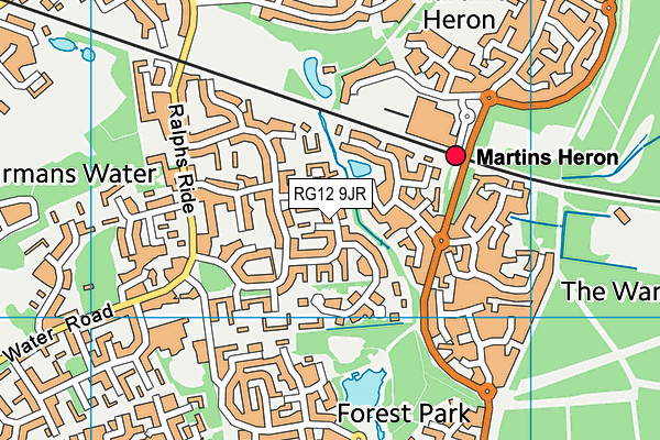 RG12 9JR map - OS VectorMap District (Ordnance Survey)