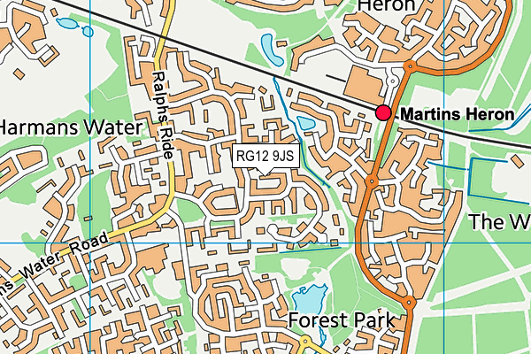 RG12 9JS map - OS VectorMap District (Ordnance Survey)