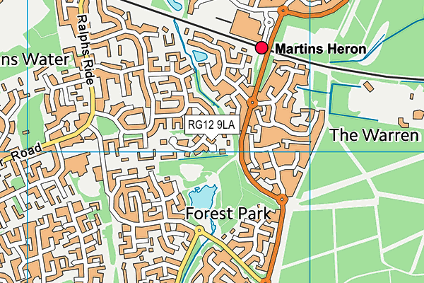 RG12 9LA map - OS VectorMap District (Ordnance Survey)