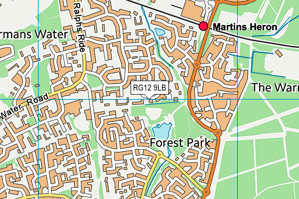 RG12 9LB map - OS VectorMap District (Ordnance Survey)