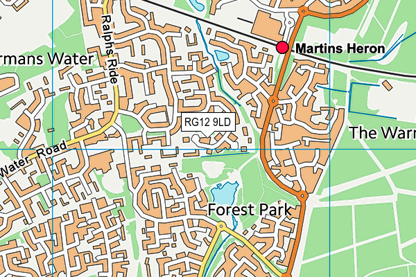 RG12 9LD map - OS VectorMap District (Ordnance Survey)