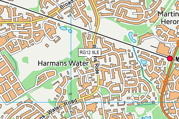 RG12 9LE map - OS VectorMap District (Ordnance Survey)