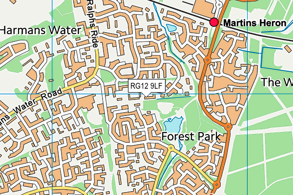 RG12 9LF map - OS VectorMap District (Ordnance Survey)