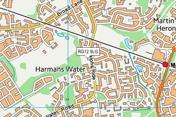 RG12 9LG map - OS VectorMap District (Ordnance Survey)