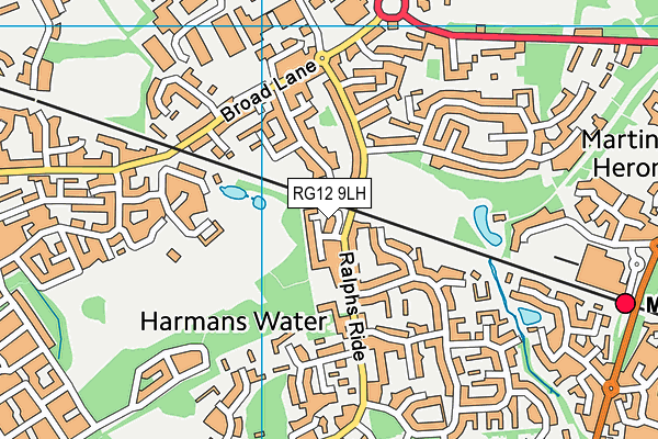 RG12 9LH map - OS VectorMap District (Ordnance Survey)