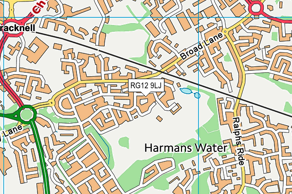 RG12 9LJ map - OS VectorMap District (Ordnance Survey)