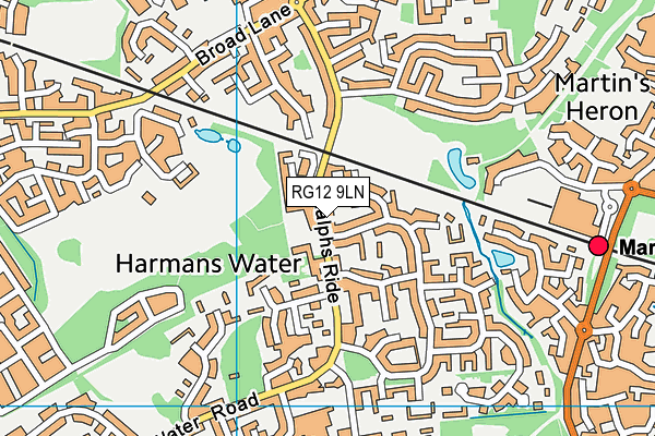 RG12 9LN map - OS VectorMap District (Ordnance Survey)