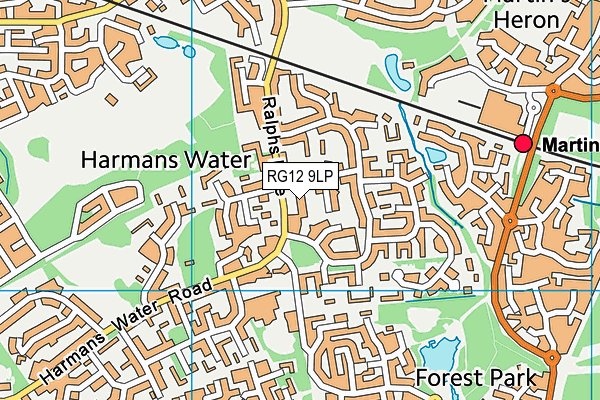 RG12 9LP map - OS VectorMap District (Ordnance Survey)