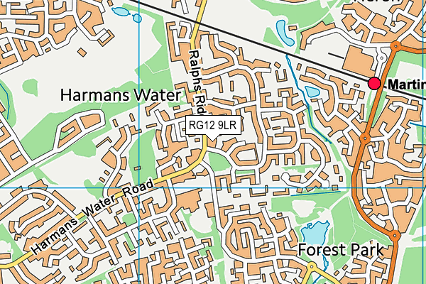 RG12 9LR map - OS VectorMap District (Ordnance Survey)