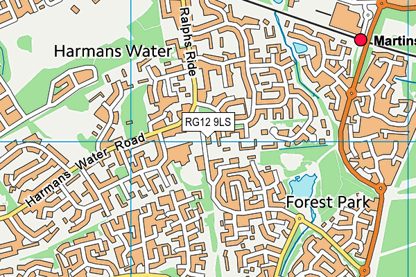 RG12 9LS map - OS VectorMap District (Ordnance Survey)
