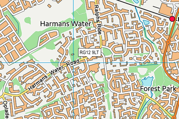 RG12 9LT map - OS VectorMap District (Ordnance Survey)