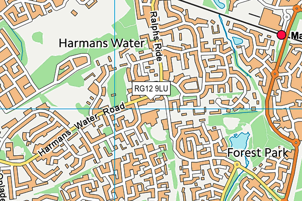 RG12 9LU map - OS VectorMap District (Ordnance Survey)