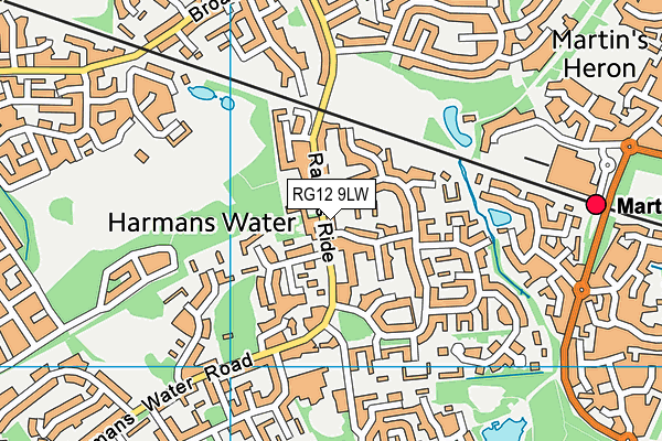 RG12 9LW map - OS VectorMap District (Ordnance Survey)