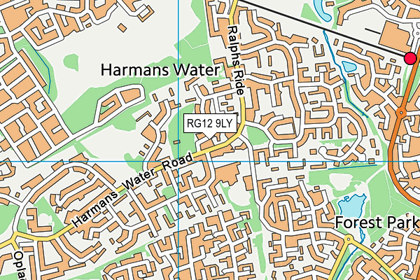 RG12 9LY map - OS VectorMap District (Ordnance Survey)