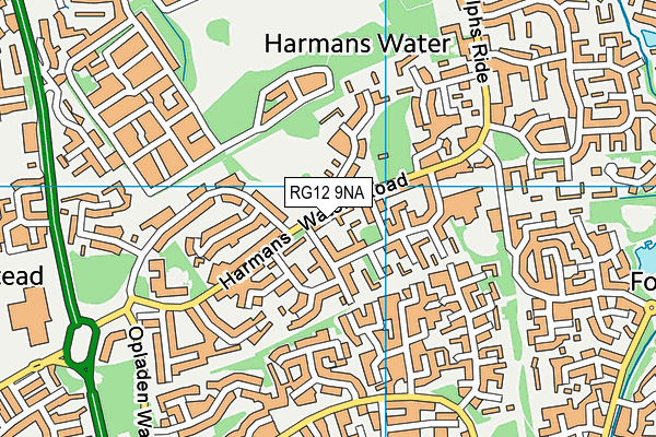 Harmans Water map (RG12 9NA) - OS VectorMap District (Ordnance Survey)