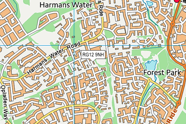 RG12 9NH map - OS VectorMap District (Ordnance Survey)