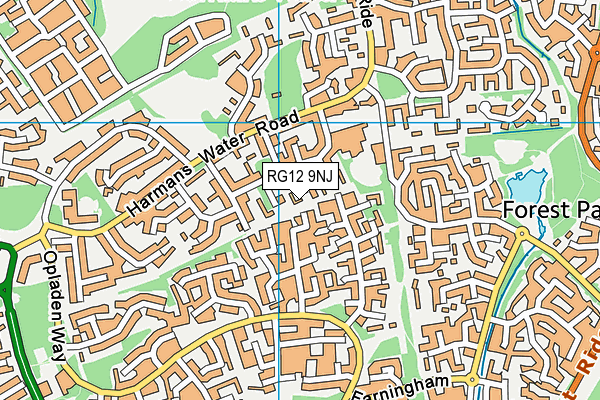 RG12 9NJ map - OS VectorMap District (Ordnance Survey)
