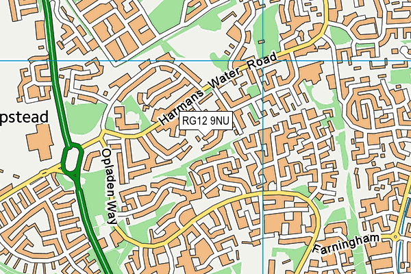RG12 9NU map - OS VectorMap District (Ordnance Survey)