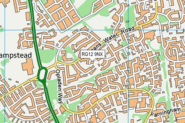 RG12 9NX map - OS VectorMap District (Ordnance Survey)