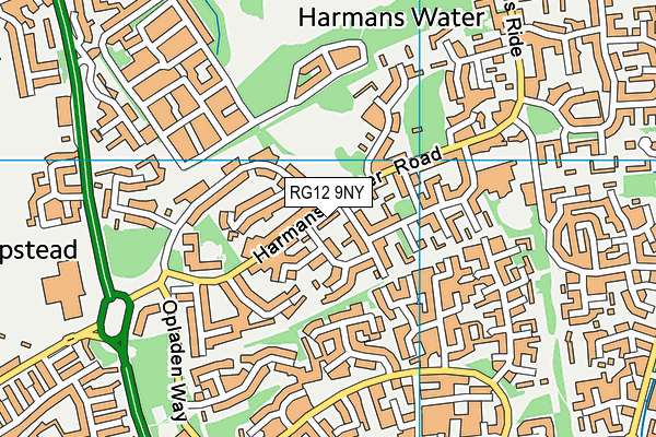 RG12 9NY map - OS VectorMap District (Ordnance Survey)