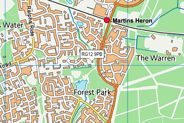 RG12 9PB map - OS VectorMap District (Ordnance Survey)