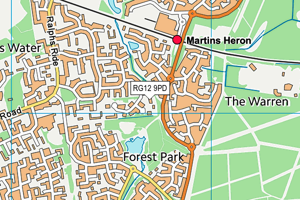 RG12 9PD map - OS VectorMap District (Ordnance Survey)