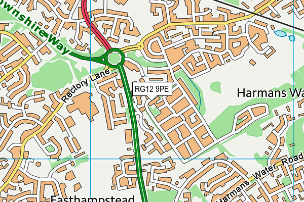 RG12 9PE map - OS VectorMap District (Ordnance Survey)