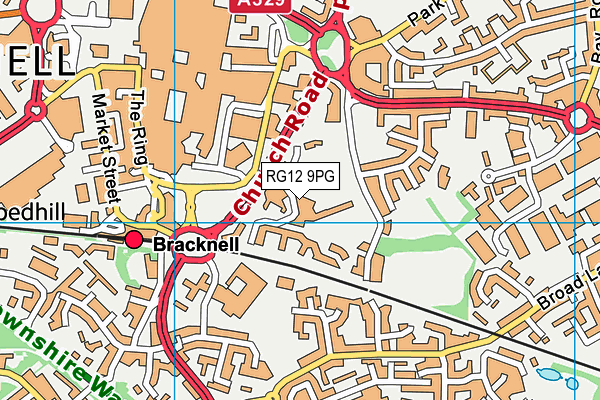 RG12 9PG map - OS VectorMap District (Ordnance Survey)