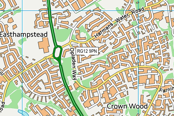 RG12 9PN map - OS VectorMap District (Ordnance Survey)