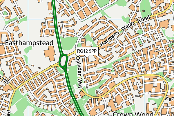 RG12 9PP map - OS VectorMap District (Ordnance Survey)