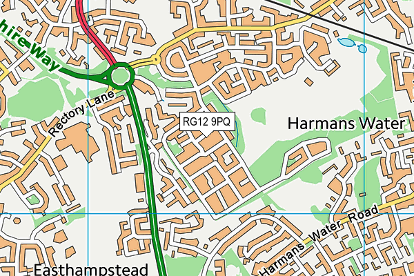 RG12 9PQ map - OS VectorMap District (Ordnance Survey)