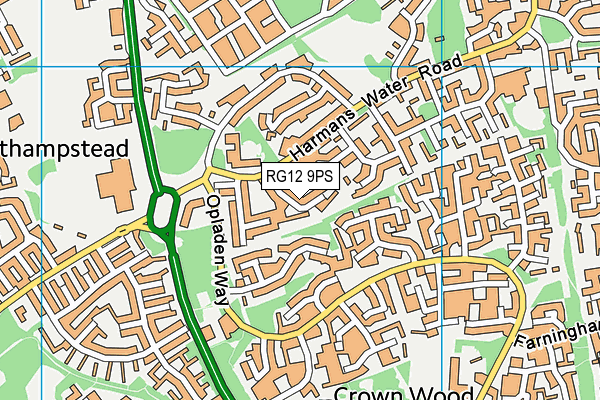 RG12 9PS map - OS VectorMap District (Ordnance Survey)