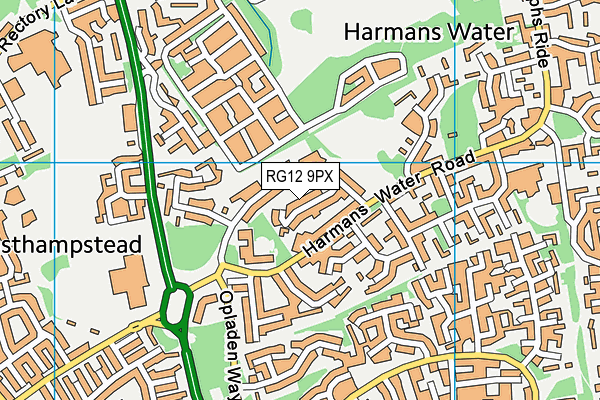 RG12 9PX map - OS VectorMap District (Ordnance Survey)