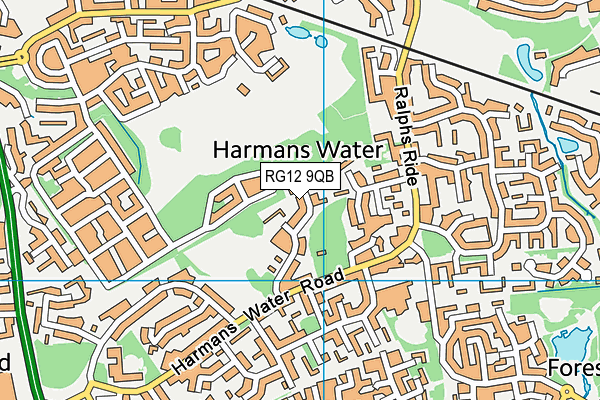 RG12 9QB map - OS VectorMap District (Ordnance Survey)